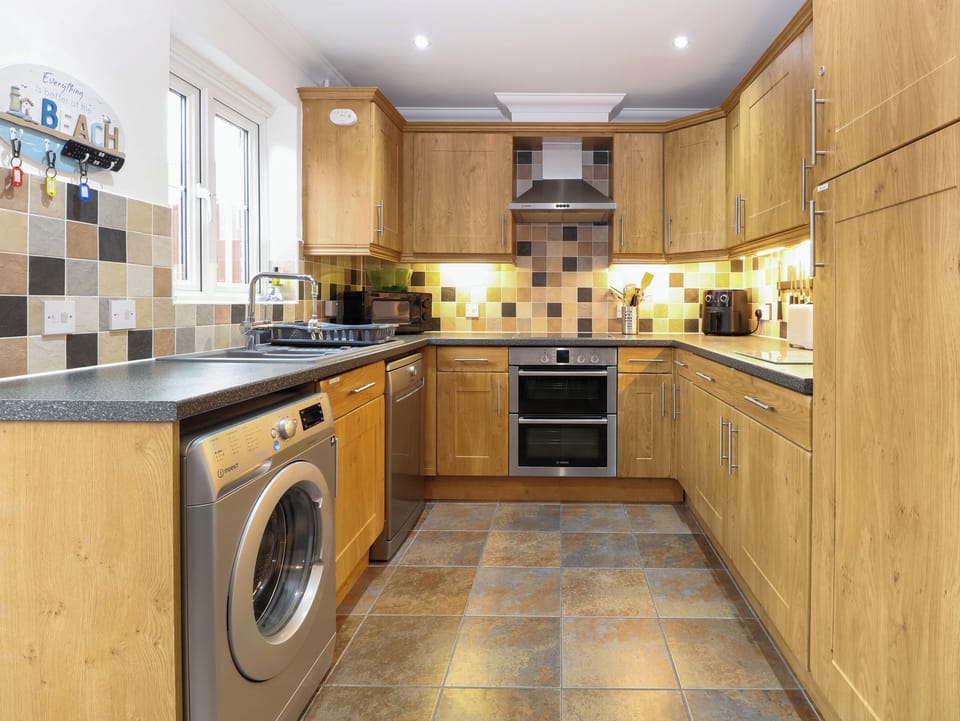Fridge, dishwasher, electric kettle, toaster