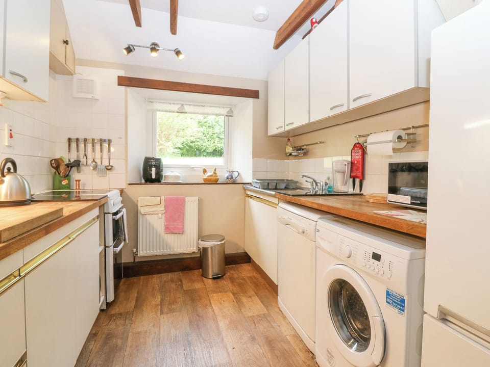 Fridge, dishwasher, electric kettle, toaster