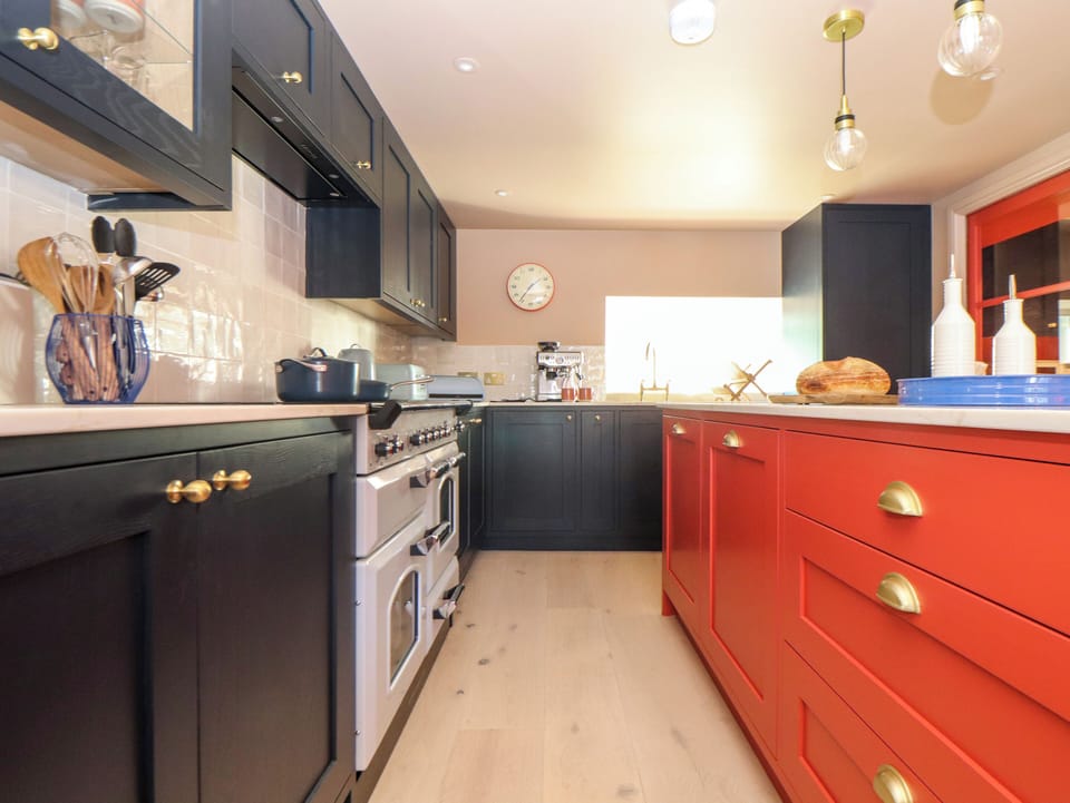 Fridge, dishwasher, electric kettle, toaster