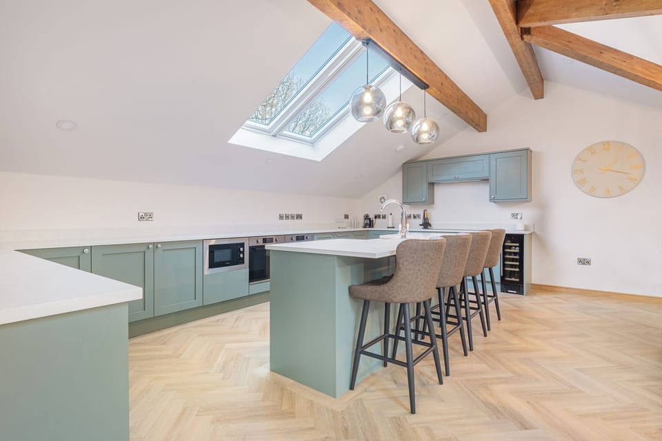 Fridge, dishwasher, electric kettle, toaster