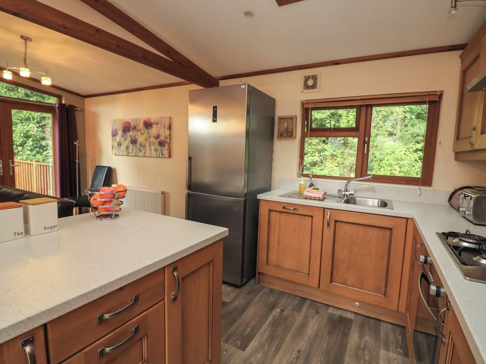 Fridge, dishwasher, cookware/dishes/utensils