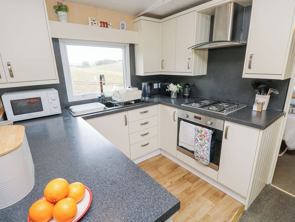 Fridge, toaster, cookware/dishes/utensils