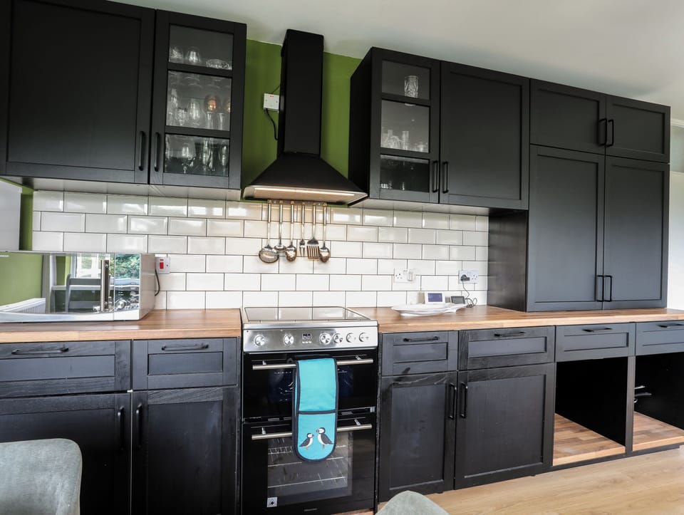 Fridge, dishwasher, cookware/dishes/utensils