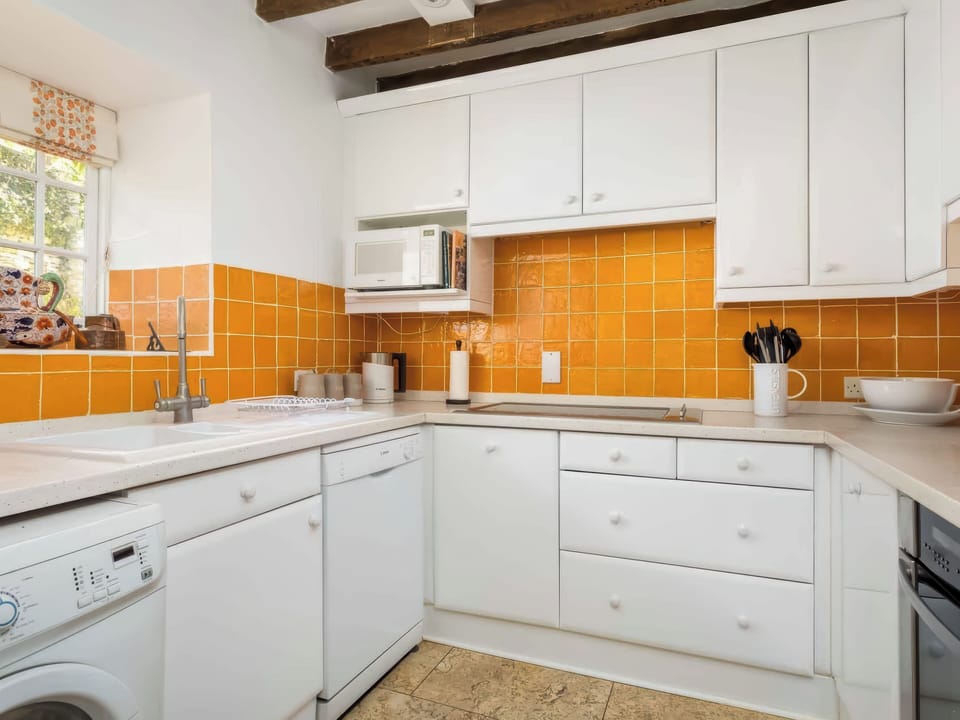 Fridge, dishwasher, electric kettle, toaster