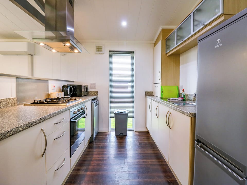 Fridge, dishwasher, electric kettle, toaster
