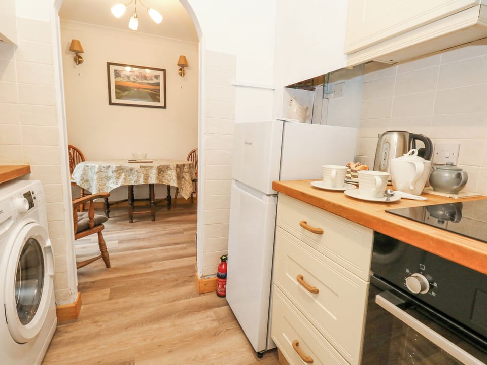 Fridge, dishwasher, electric kettle, toaster