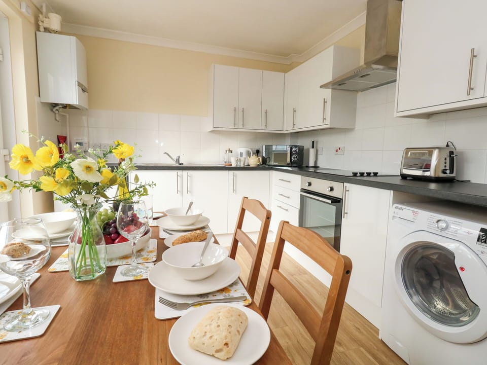 Fridge, dishwasher, electric kettle, toaster
