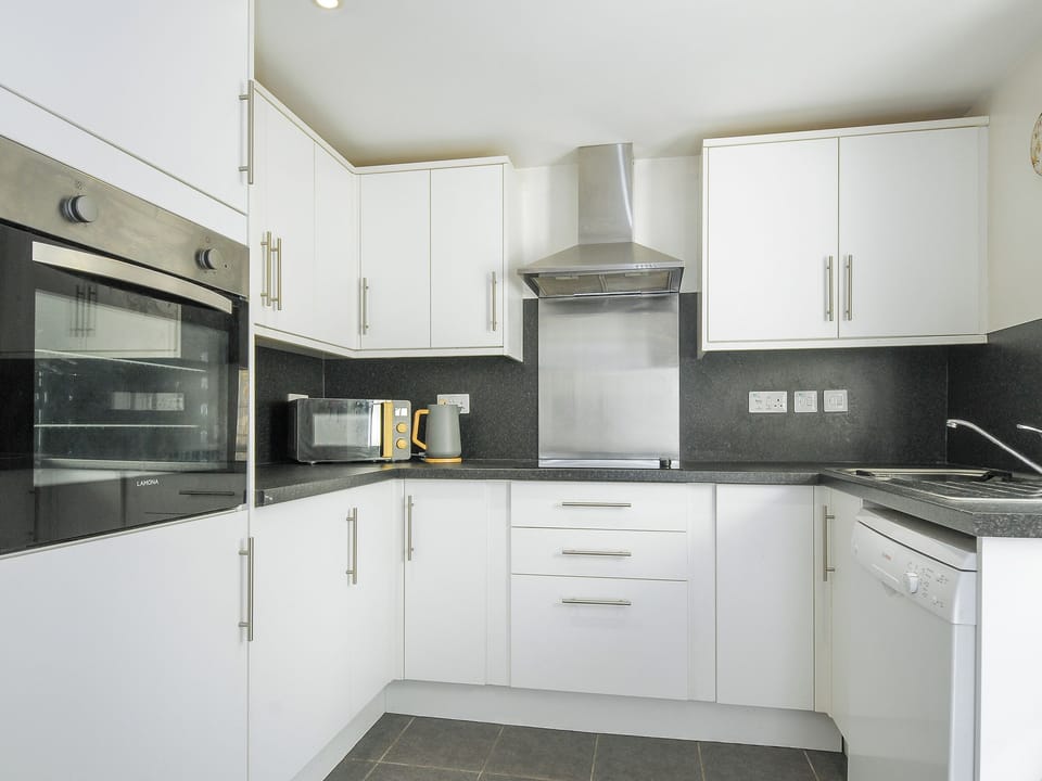 Fridge, dishwasher, electric kettle, toaster