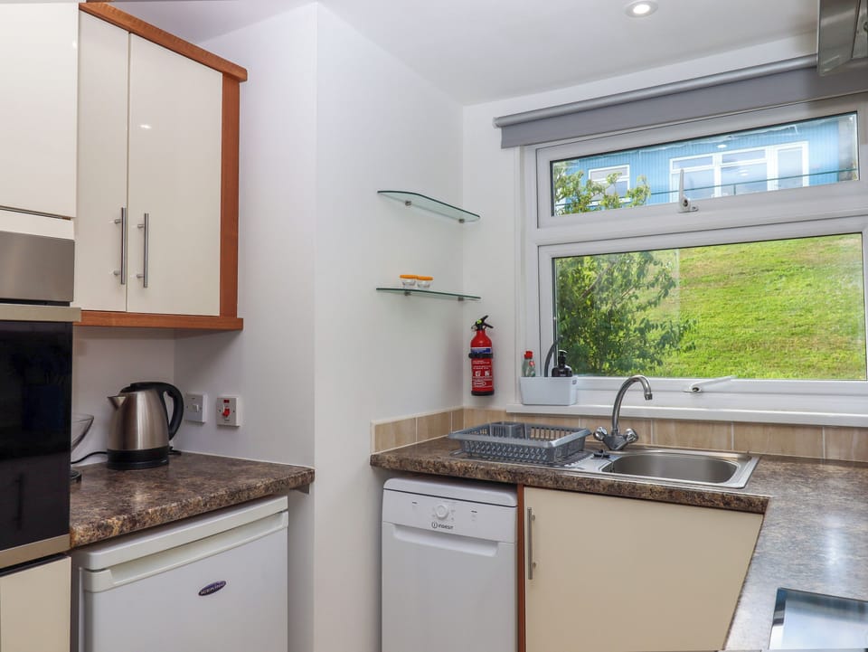 Fridge, dishwasher, electric kettle, toaster