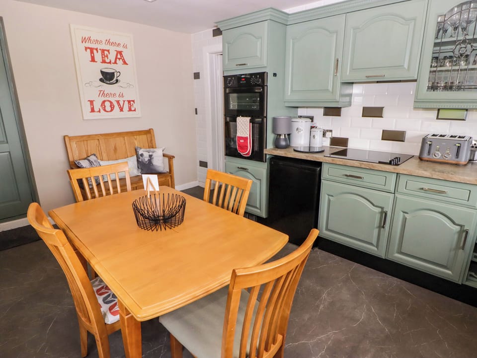 Fridge, dishwasher, electric kettle, toaster