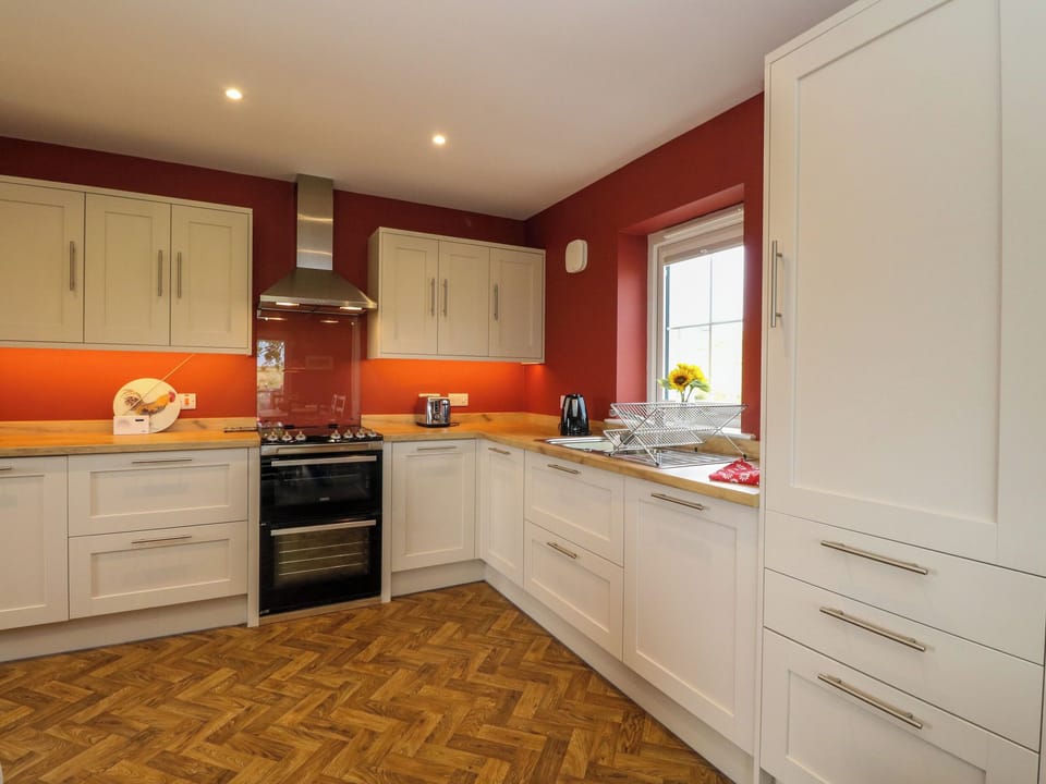 Fridge, dishwasher, electric kettle, toaster