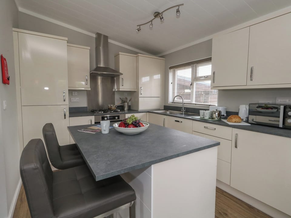 Fridge, dishwasher, electric kettle, toaster