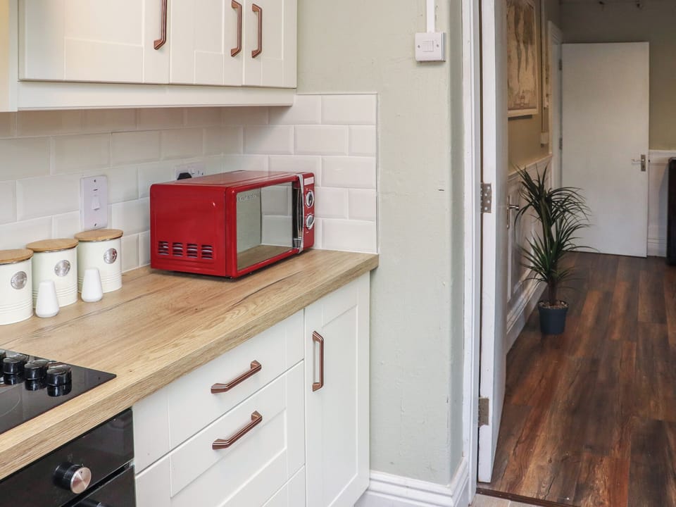 Fridge, dishwasher, electric kettle, toaster