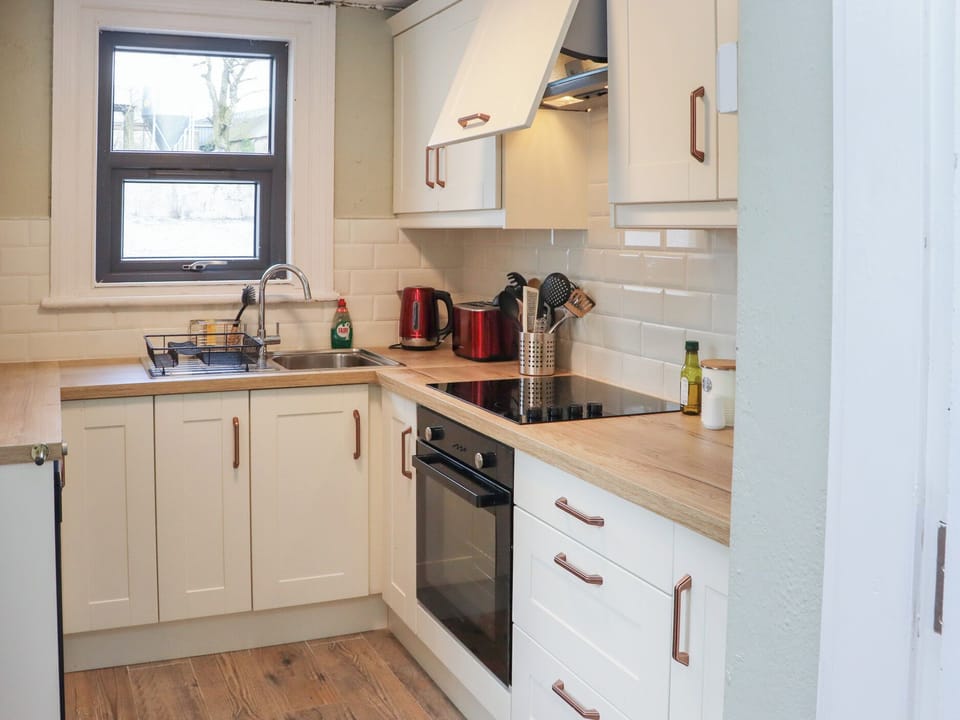 Fridge, dishwasher, electric kettle, toaster