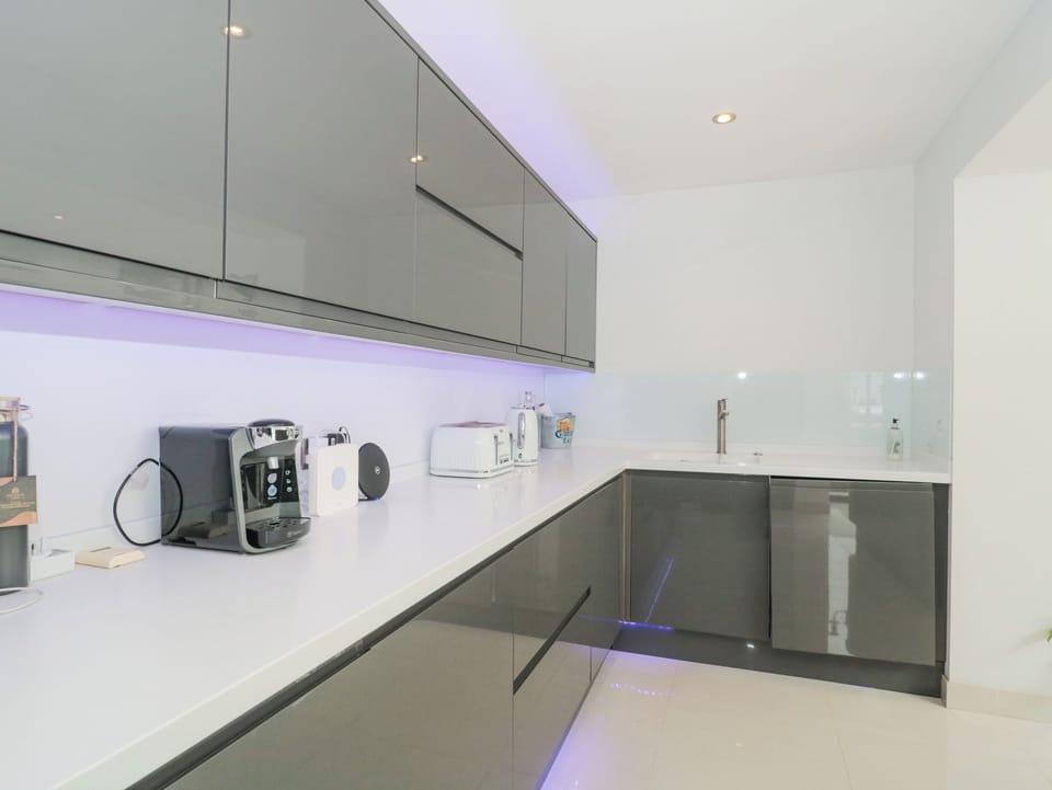 Fridge, dishwasher, cookware/dishes/utensils