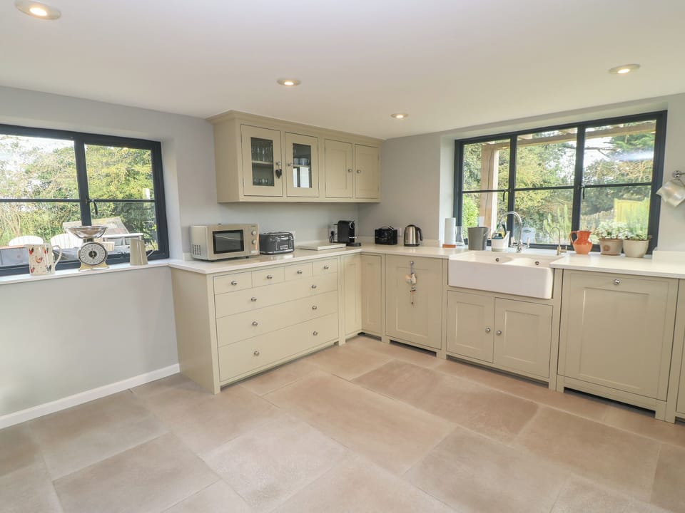 Fridge, dishwasher, electric kettle, toaster