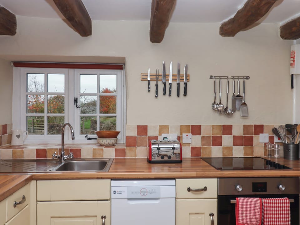 Fridge, dishwasher, electric kettle, toaster