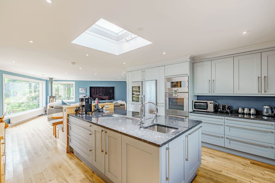 Fridge, dishwasher, electric kettle, toaster