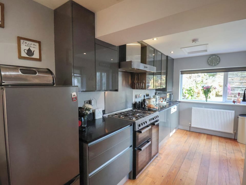 Fridge, dishwasher, electric kettle, toaster