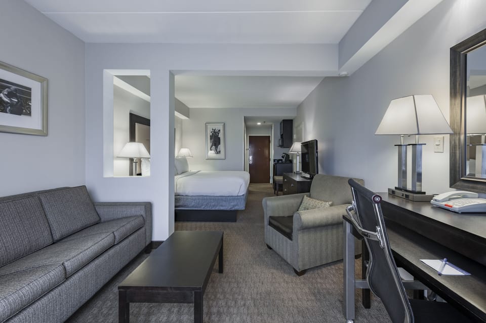 Suite, 1 King Bed with Sofa bed (Living Area) | In-room safe, desk, laptop workspace, blackout drapes