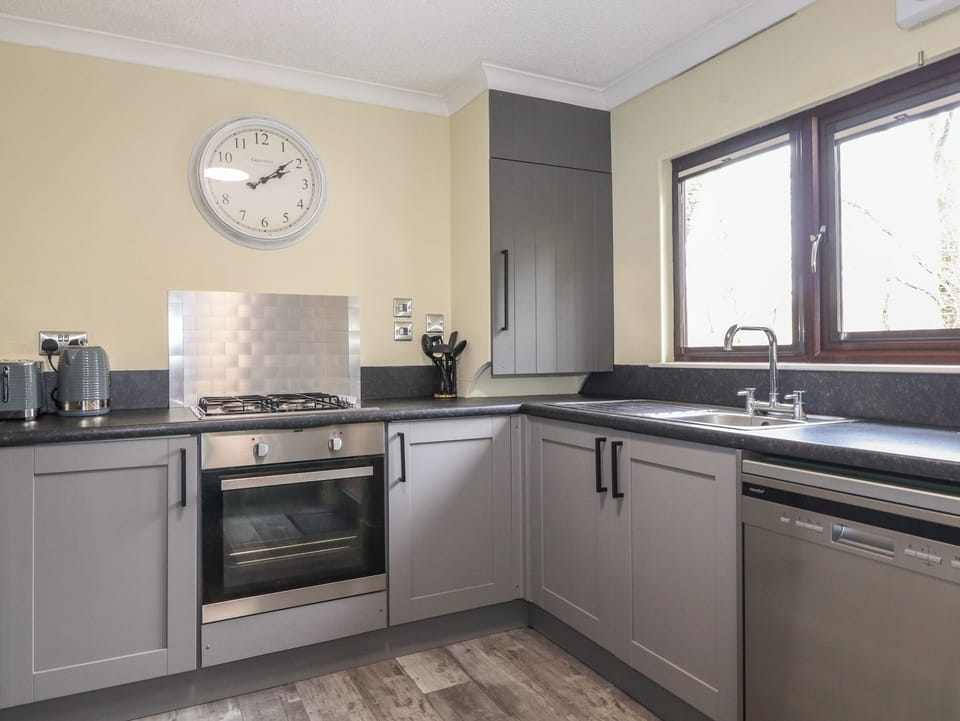 Fridge, dishwasher, electric kettle, toaster