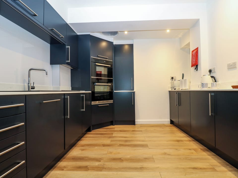 Fridge, dishwasher, electric kettle, toaster
