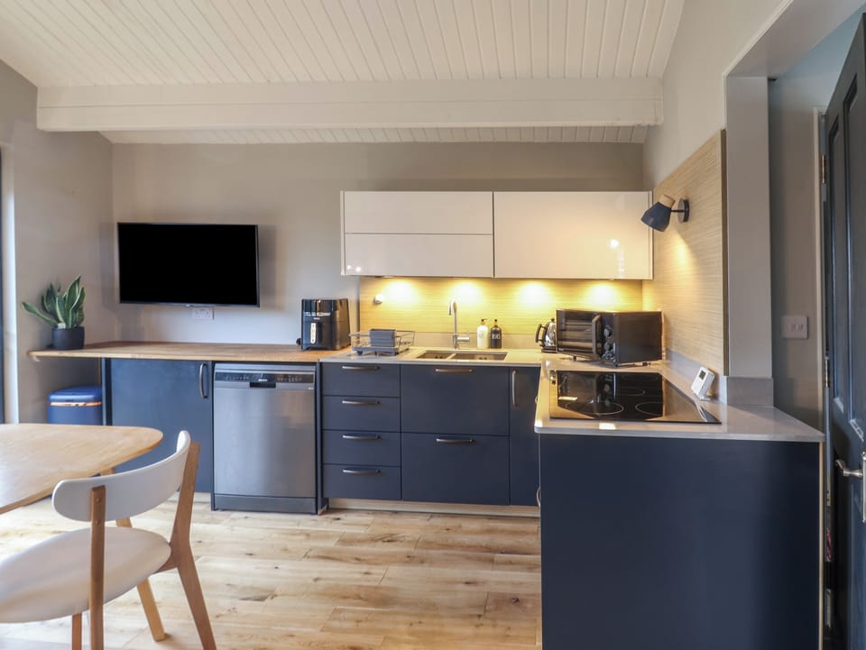Fridge, dishwasher, electric kettle, toaster