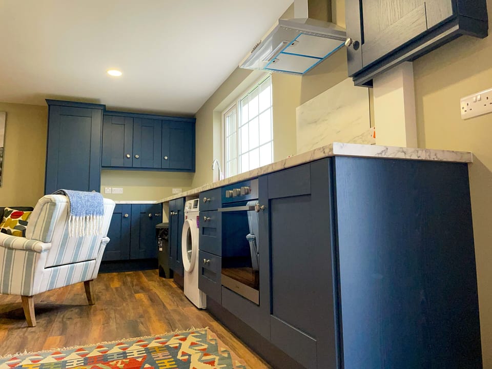 Fridge, dishwasher, electric kettle, toaster