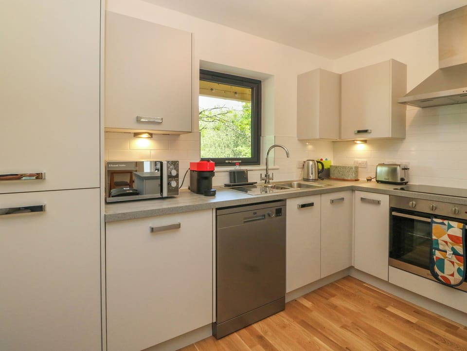 Fridge, dishwasher, electric kettle, toaster