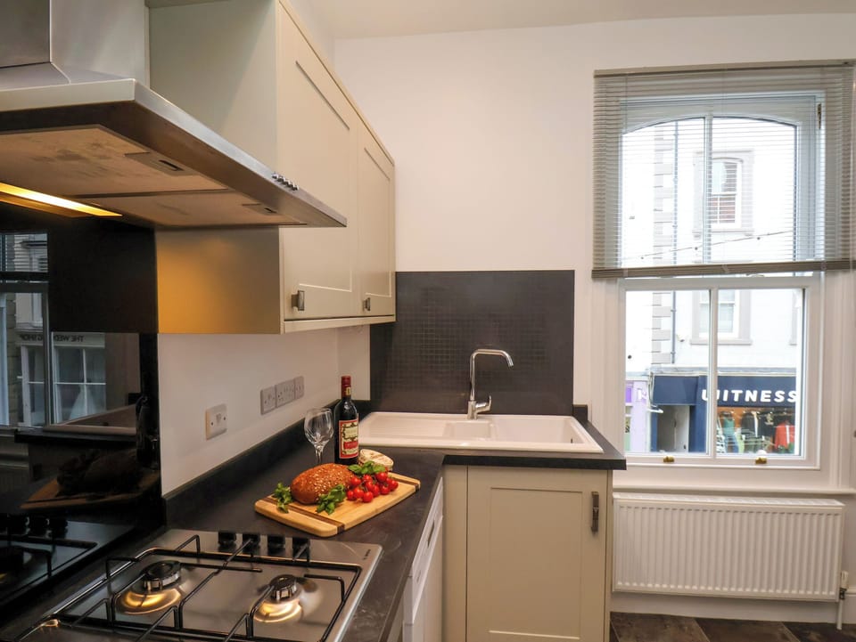 Fridge, dishwasher, electric kettle, toaster