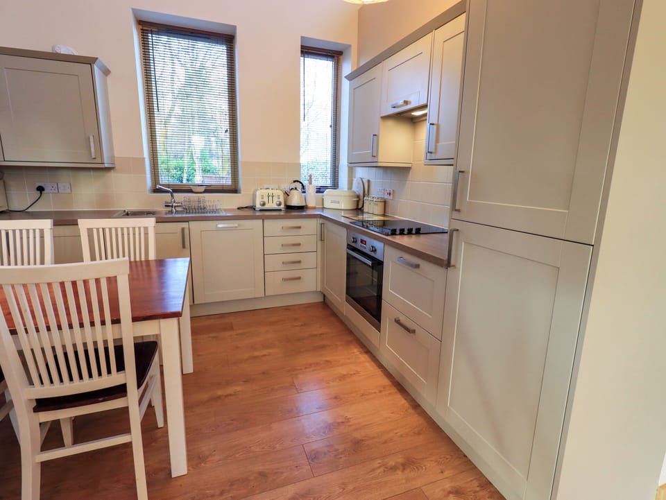 Fridge, dishwasher, electric kettle, toaster