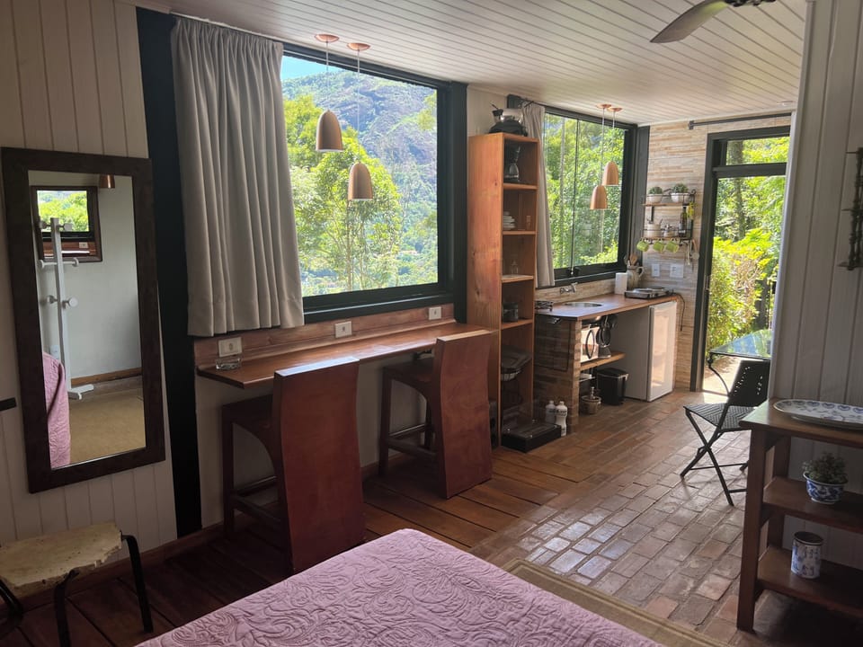 Chalet, 1 Double Bed, Pets Allowed, Mountain View | Living area | 40-inch LCD TV with digital channels, Netflix, streaming services
