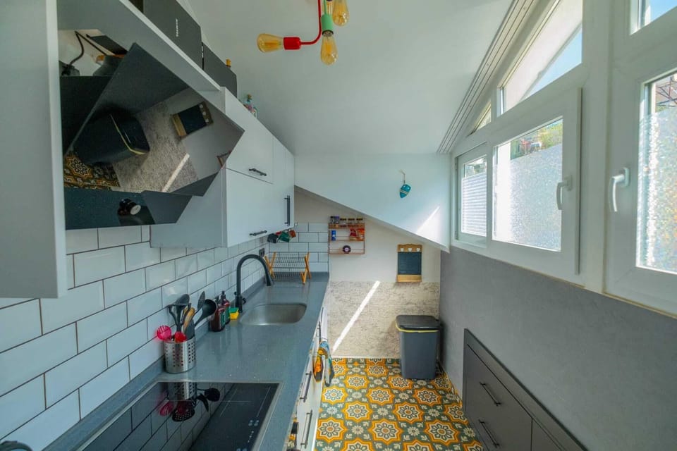 Deluxe Loft, Sea View | Private kitchen | Fridge, microwave, oven, stovetop