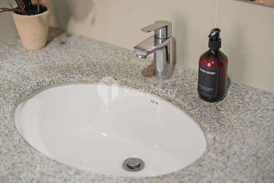 Shower, free toiletries, bidet, towels