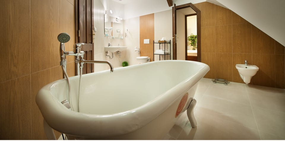 Luxury Apartment, 1 King Bed, Kitchenette, Executive Level (Executive level) | Bathroom | Free toiletries, hair dryer, towels, soap