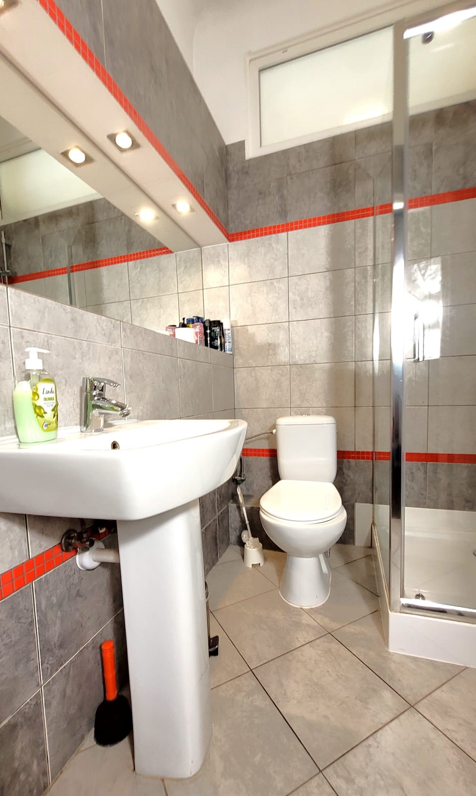 Shower, hair dryer (on request), towels, soap