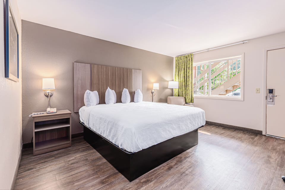 Standard Room, 1 King Bed, Non Smoking, Refrigerator | Blackout drapes, iron/ironing board, free WiFi, bed sheets