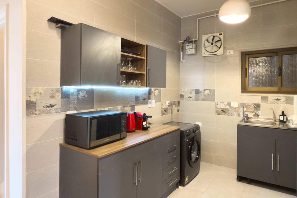 Basic Apartment | Private kitchen | Fridge, microwave, oven, stovetop