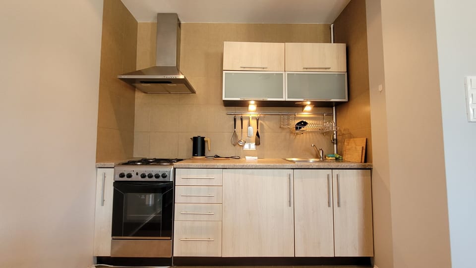 Comfort Studio Suite, City View | Private kitchenette | Full-size fridge, microwave, oven, stovetop