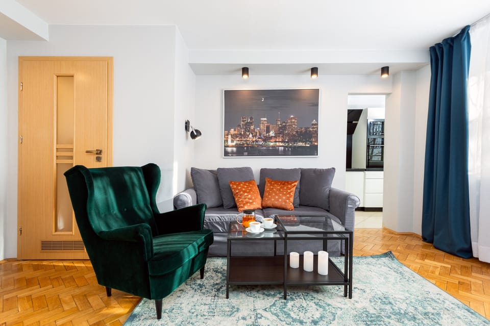 Comfort Apartment, Balcony, City View | Living area | 50-inch Smart TV with digital channels, Netflix, streaming services
