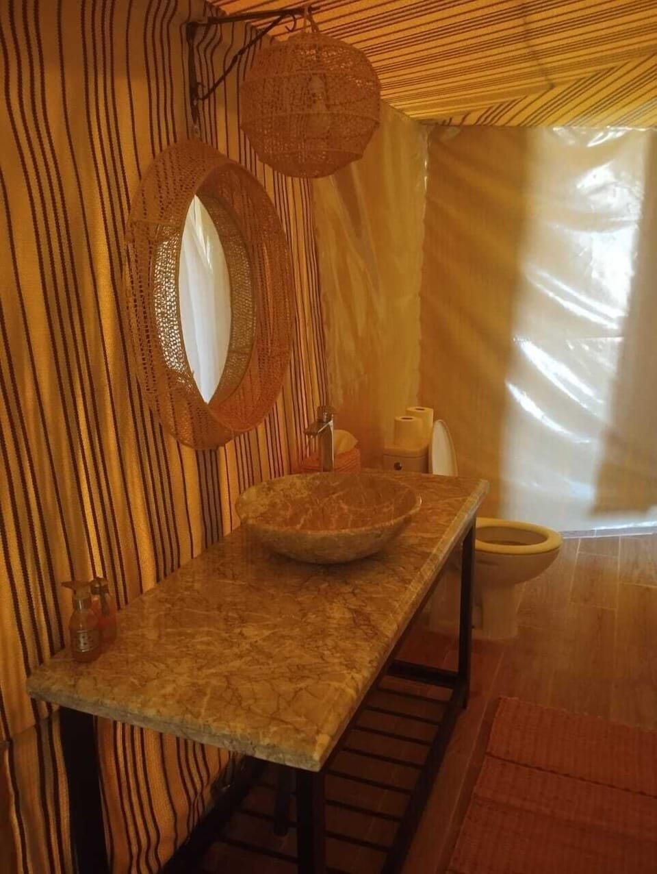 Deluxe Tent, Desert View | Bathroom | Shower, free toiletries, towels, soap
