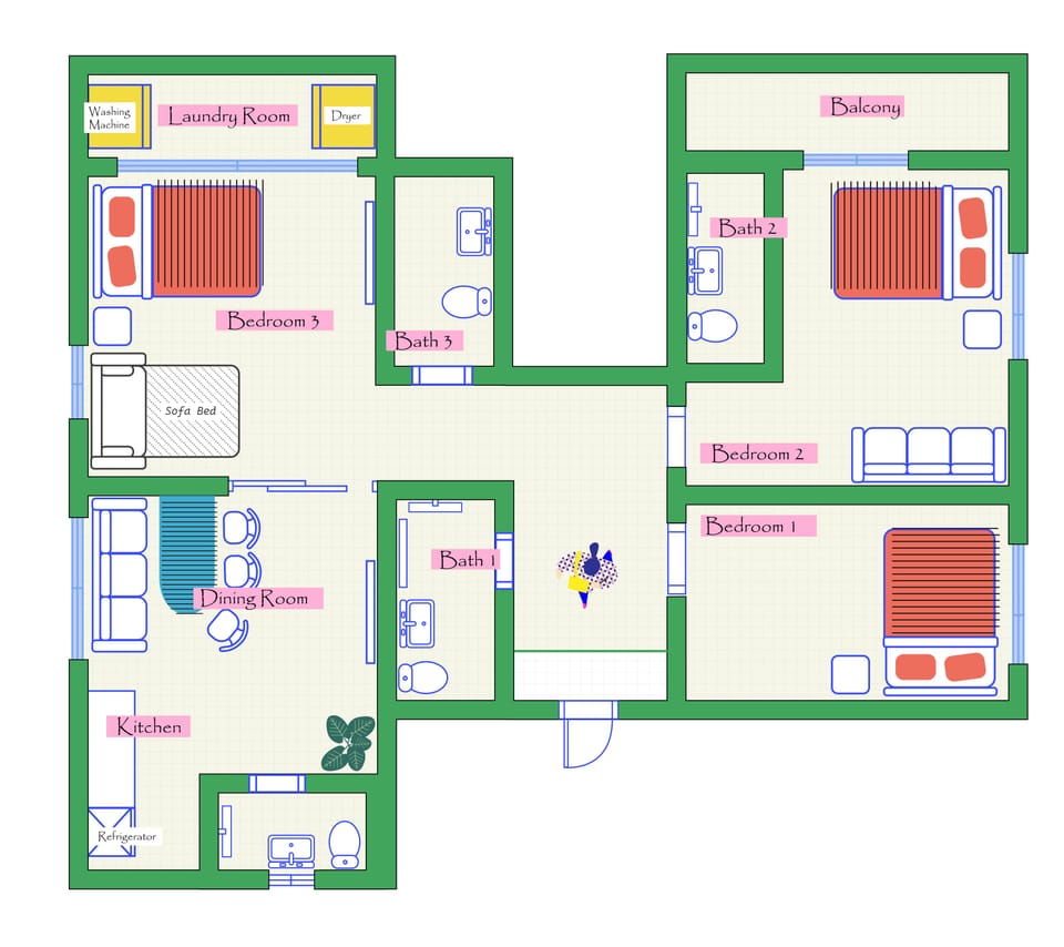 Triple Room (non-Korean nationals only) | Soundproofing, free WiFi