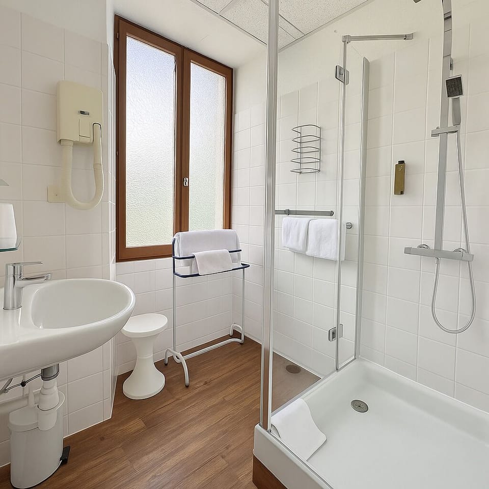 Free toiletries, hair dryer, towels
