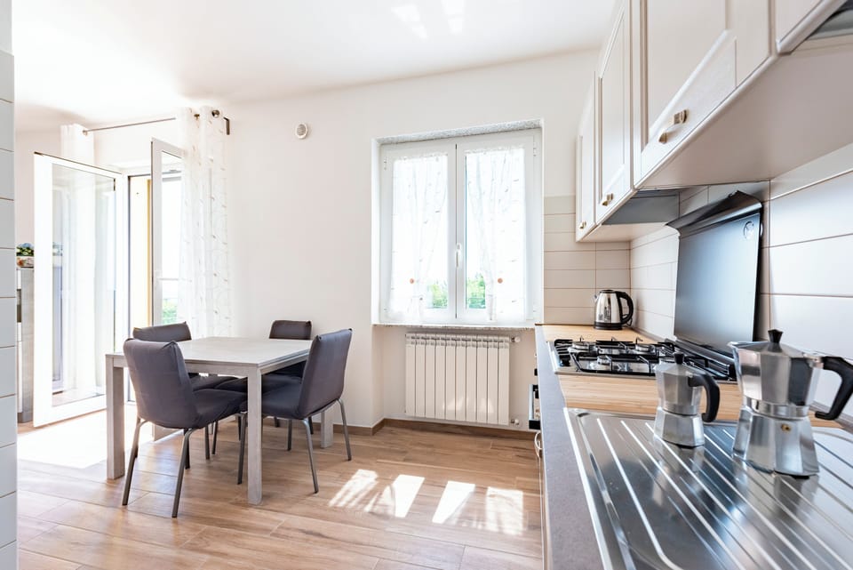 Apartment, 1 Double Bed with Sofa bed, Mountain View | Private kitchen | Fridge, microwave, oven, stovetop
