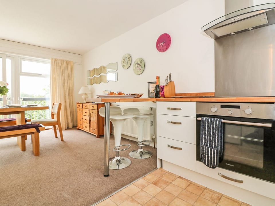 Fridge, microwave, toaster, cookware/dishes/utensils