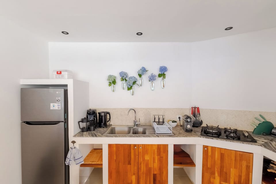 Villa, Private Pool | Private kitchen | Full-size fridge, microwave, stovetop, electric kettle