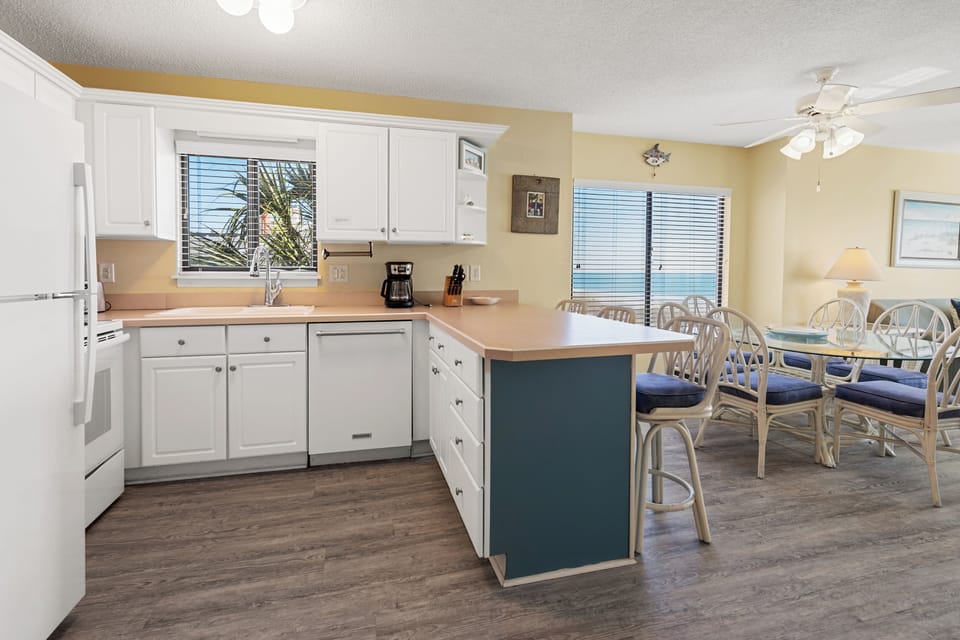 Condo, Multiple Beds, Pool Access, Ocean View (Sea Cloisters 305D) | Private kitchen | Coffee/tea maker