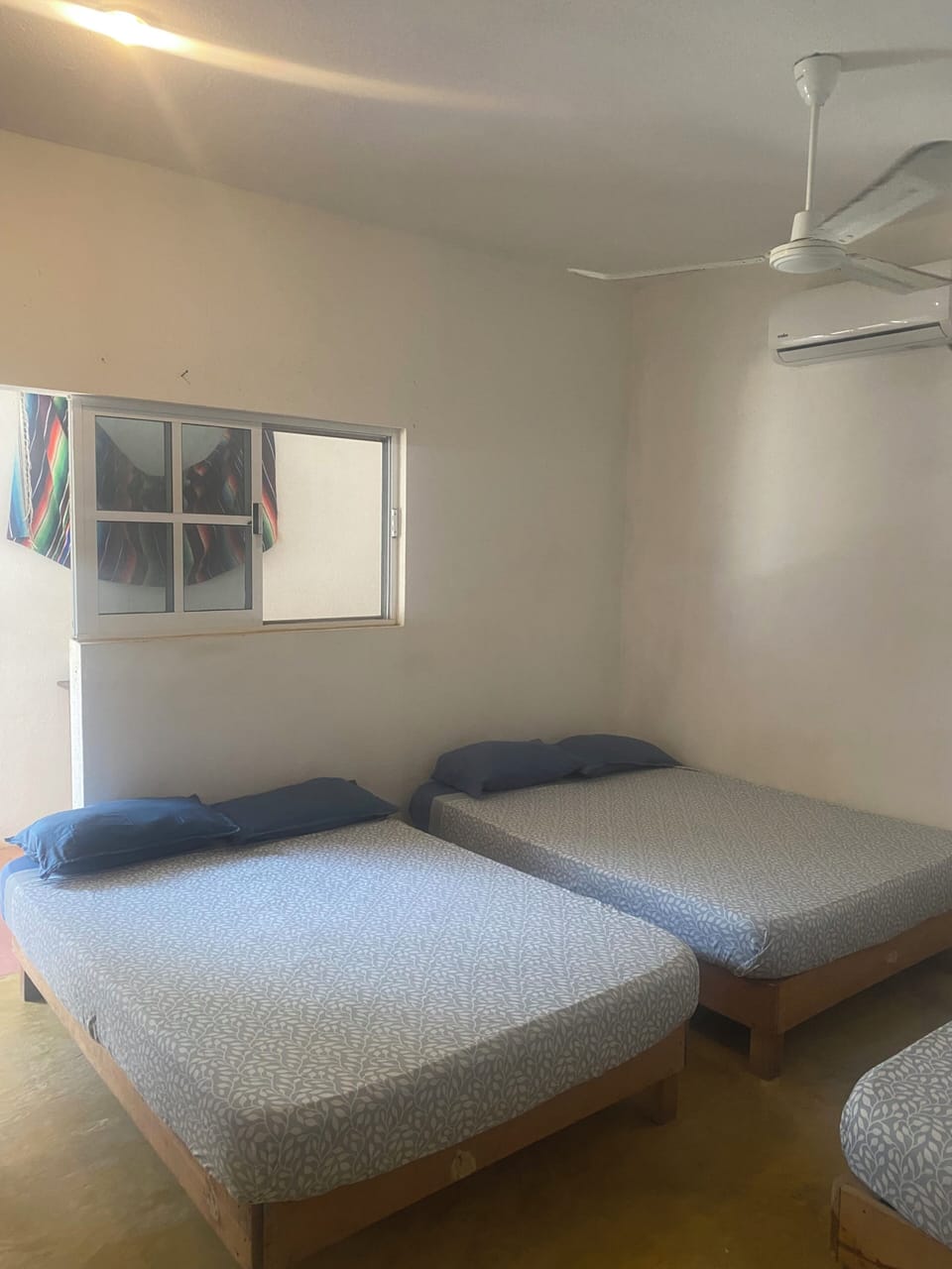 Desk, laptop workspace, free WiFi, bed sheets