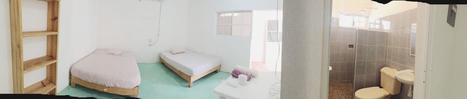 Desk, laptop workspace, free WiFi, bed sheets