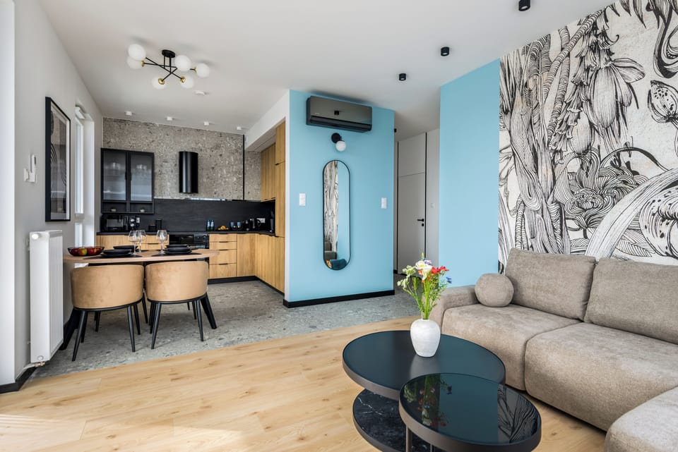 Luxury Apartment, Balcony, City View | Living area | 50-inch Smart TV with cable channels, Netflix, streaming services